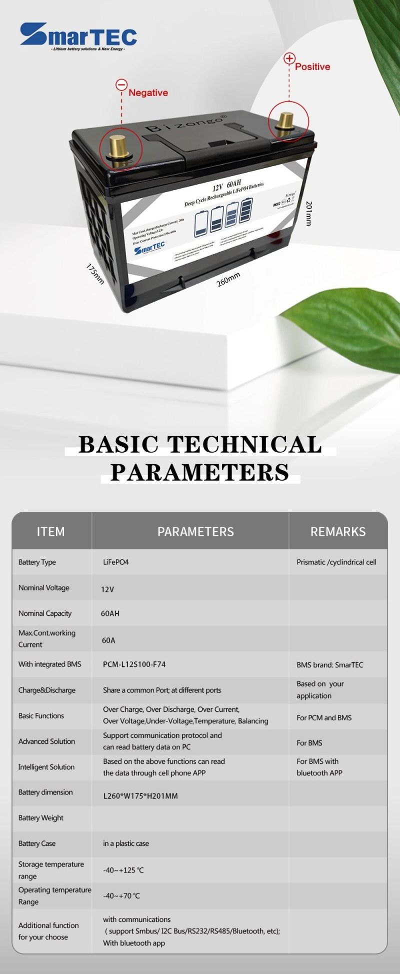 Deep Cycle Rechargeable Starter Cranking Battery 12V 60ah /100 Ah Lithium Ion / LiFePO4 Power Battery for Yacht/Electrical Vehicle/ Golf Cart/ RV and Agv