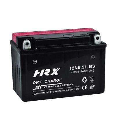 12V6.5ah Dry Charged Maintenance Free Motorcycle Battery 12n6.5L-BS