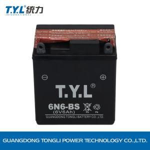 6n6-BS Dry Charged Mf Battery/Motorcycle Parts/Motorcycle Battery 6V6ah Factory Price
