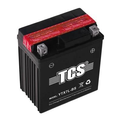 TCS Motorcycle Battery Dry Charged Maintenance Free YTX7L-BS