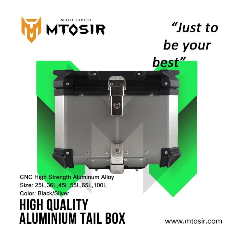 Mtosir High Quality Aluminium Tail Box Universal Aluminium Alloy Motorcycle Box 25L 36L 45L 55L 65L 100L Black Silver Waterproof Rear Box Luggage Box