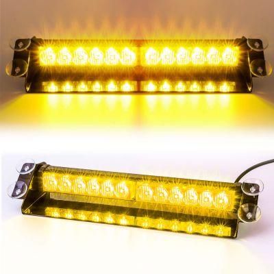 Amber 12 LEDs 9 Blink Modes 4 Powerful Suction Cups Super Bright Mini Visor Strobe Light Bar