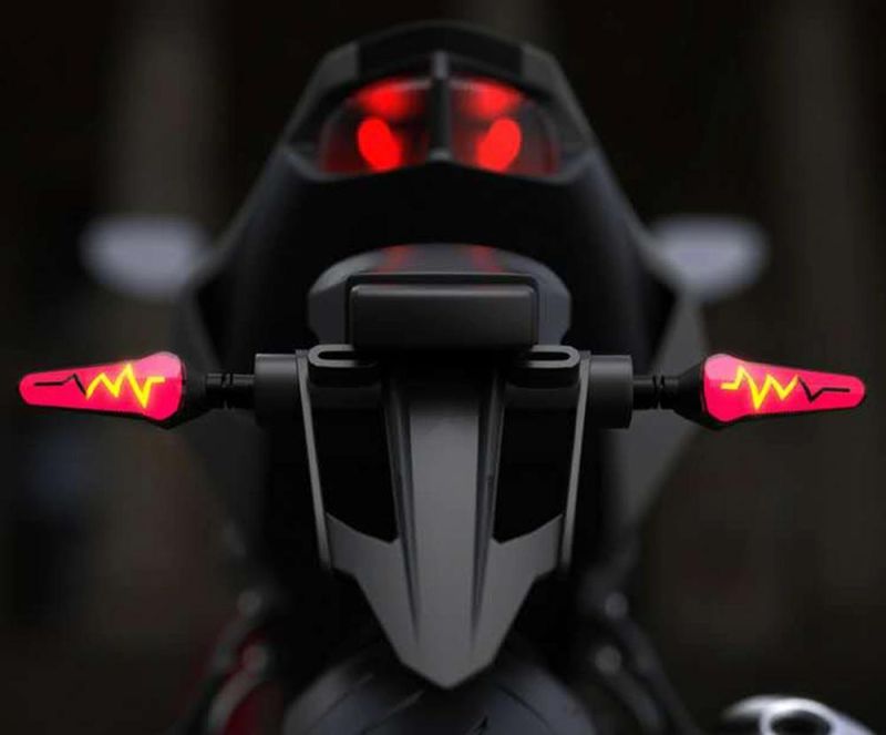 Universal Motorcycle LED Turn Signal ECG Running Water Motorcycle Turn Light Decorative Light 12V Motocross Warning