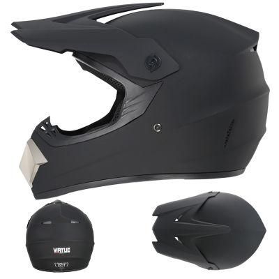 Go Kartoff-Road Helmetsub-Black Solid Color [Send Three-Piece Set]Electric Motorcycle Helmet Mountain Downhill Race Full Helmet