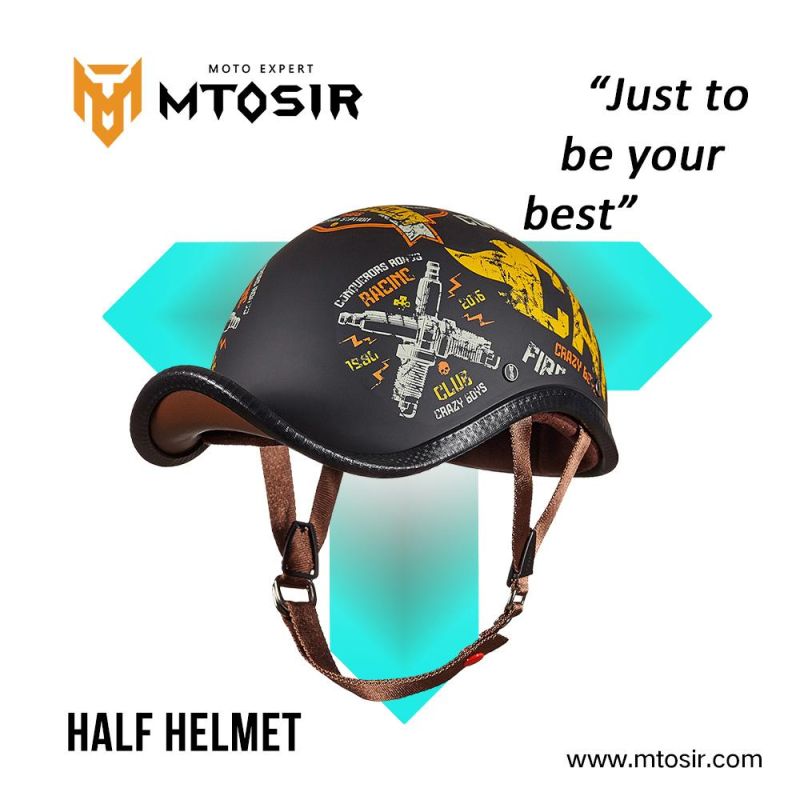 Mtosir Motorcycle Helmet All Seasons Universal Fashion Decal Half Face Electric Bicycle Motorcycle Helmet