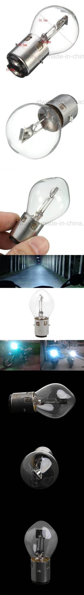 Halogen Moped Scooter Head Light Bulb B35 Ba20d Motorcycle Parts