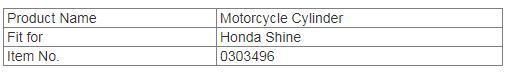 Motorcycle Spare Parts Motorcycle Parts Engine Parts Cylinder for Honda Shine with a Cut