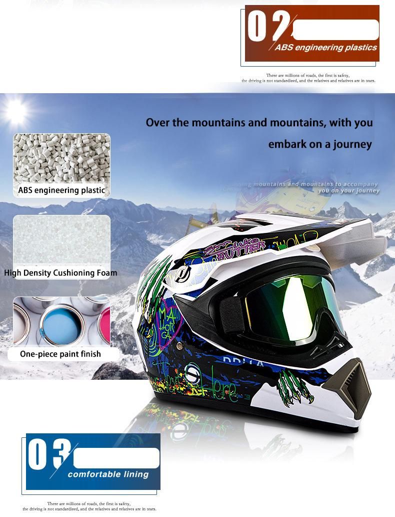 Go Kartoff-Road Helmetwhite Shark [Send Three-Piece Set]Electric Motorcycle Helmet Mountain Downhill Race Full Helmet