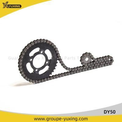 Factory Motorcycle Spare Part Sprocket and Chain Kit Motorcycle Parts for Dy50