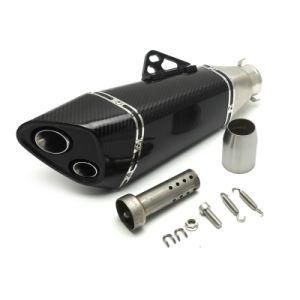 Fcmun187 Motorcycle Exhaust System Parts Two Outlet Taper Full Carbon Muffler
