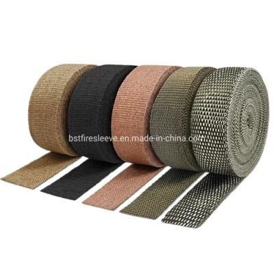 China Factory Black Titanium Lava Motorcycle Muffler Pipe Insulating Bandage Tape Thermal Protection Exhaust Wrap Sleeve