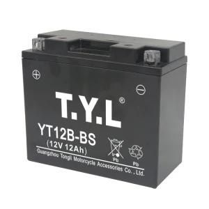Yt12b-BS Black Lead-Acid Motorcycle High Performance Long Cycle Life Battery