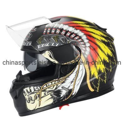 Hot Sell New Graphic Double Visor Full Face Motorcyce Helmet with ECE &amp; DOT Certification