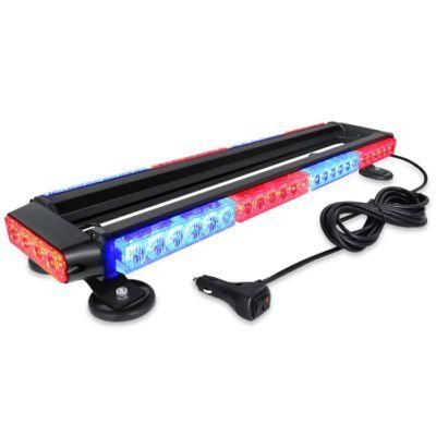 High-Intensity 56 High-Power LED Red and Blue Two-Color 7 Flash Patterns, All-Round Visible High-Brightness Safety Warning Light Bar