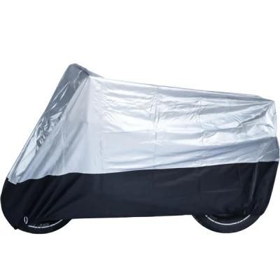 Water-Proof Silver Black Motorcycle Cover Outdoor UV-Proof Motorbike Cover