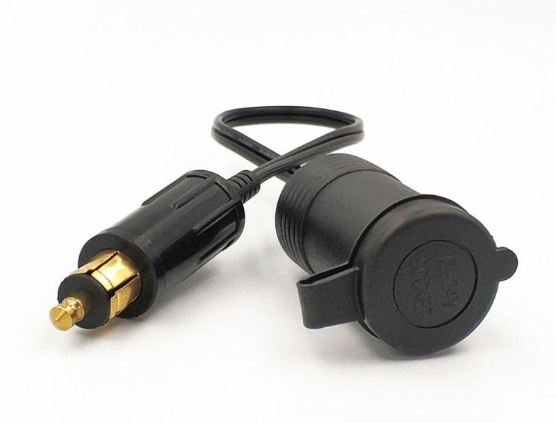 European Male DIN Plug Cigarette Lighter Adapter Socket 12V 24V - 15A