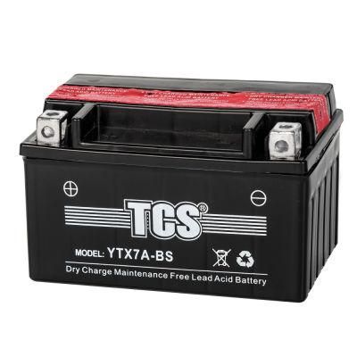 TCS Motorcycle Battery Dry Charged Maintenance Free YTX7A-BS