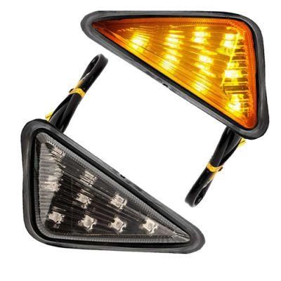 Factory Supply Amber Smoke Motorcycle Turn Light Motorcycle 12V Euro Triangle Flush Mount Turn Signal Smoke Amber LED Light