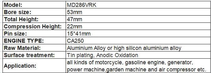 Gy6-150/Qj150/Ca250 All Series Pistion Kits for Motorcycle Spare Parts