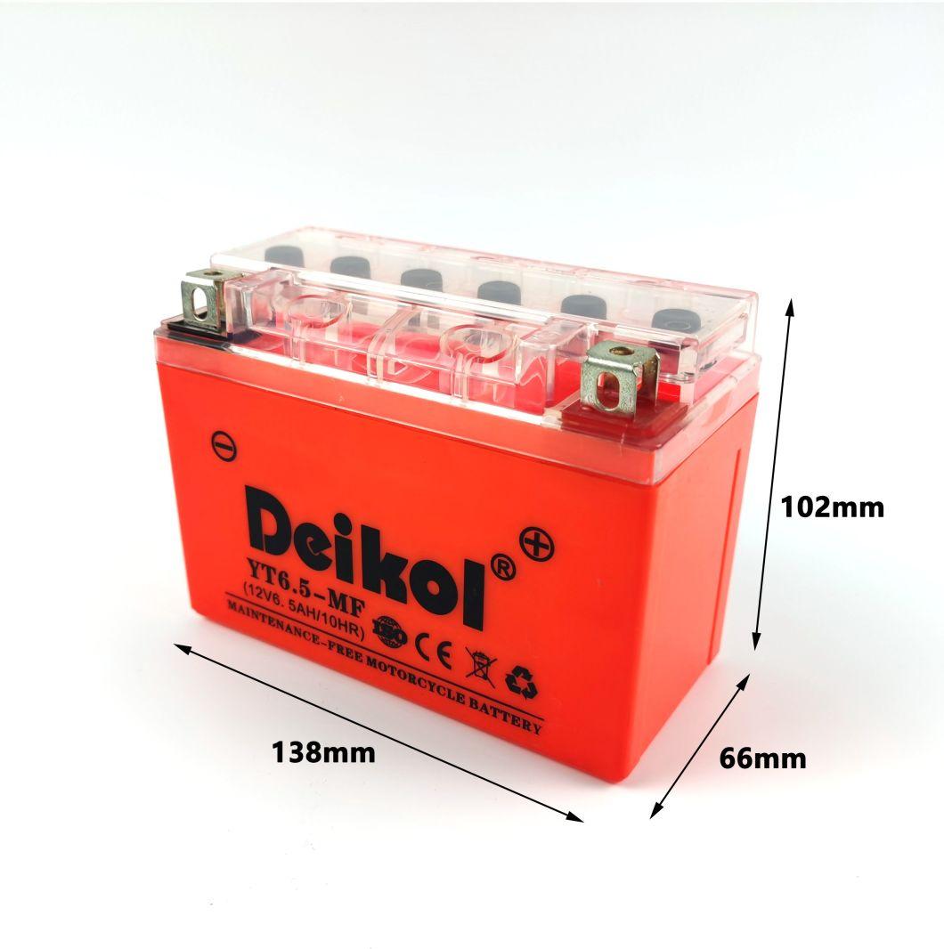 Deikol 12n6.5-Mf/BS Orange Shell Maintenance Free Motorcycle Battery