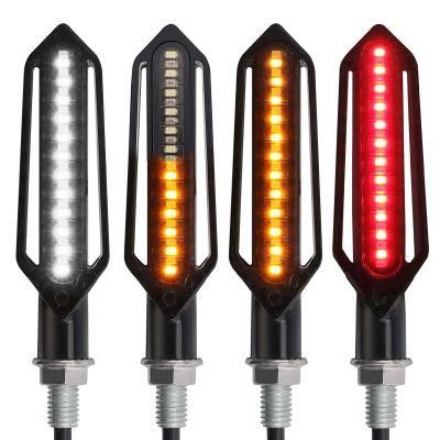 Flowing Motorbike Turn Signal Lights Flashing Turning Indicators Rear Brake Lights Daytime Running Lights for 12V Universal Motorcycle