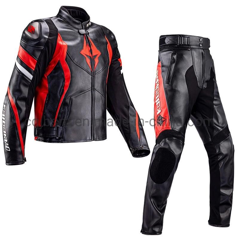 Cqjb Riding Clothing Leather Suit Men and Women Heavy Machine Racing Winter Warm Knight Waterproof and Anti-Fall Motorcycle Clothing