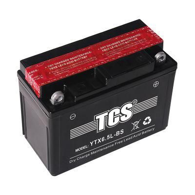 12V 6.5AH China Sealed Maintenance Motorcycle Battery for Common motorcycle