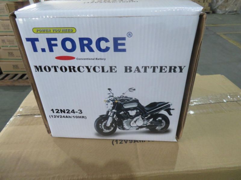 12n24-3A 12V24ah Conventional Flooded Lead Acid Battery VRLA Battery Solar Battery Dry Charged Battery Motorcycle Battery