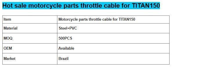 Hot Sale Motorcycle Parts Throttle Cable for Titan150