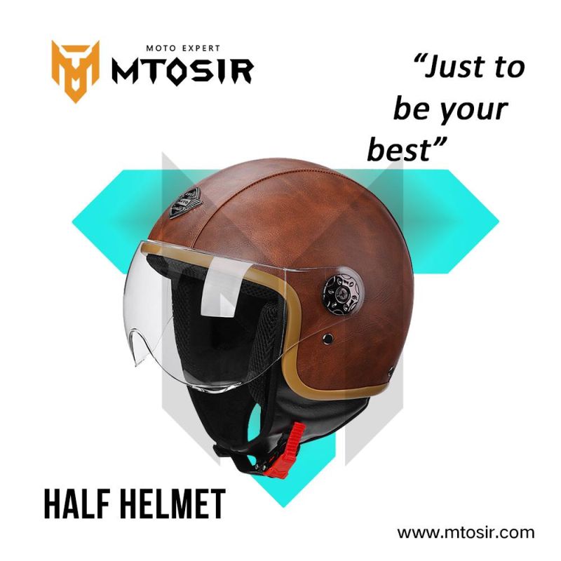 Mtosir Motorcycle Half Face Helmet Universal Four Seasons Multi-Colors Red Leather Motorcycle Accessories Adult Full Face Flip Helmet Motorcycle Helmet
