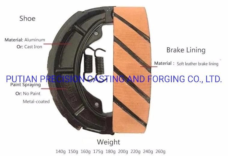 High Quality, High Wear Resistance, No Nosise Asbestos or Asbestos Free -Motorcycle Brake Shoes Parts--750-38