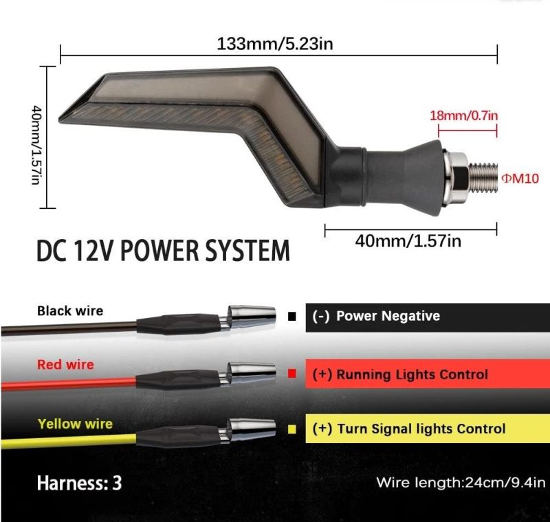 LED Turn Signal Water Turn Signal Electric Motorcycle Modified Indicator Super Bright and Waterproof Light