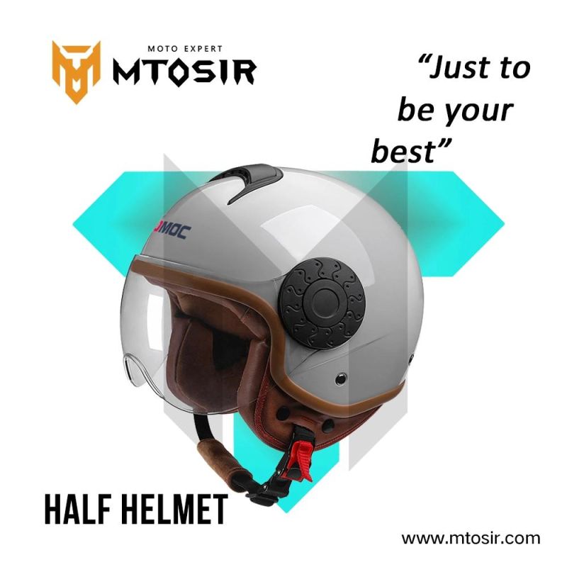 Mtosir Motorcycle Half Face Helmet Universal Four Seasons Multi-Colors Brown Leather Motorcycle Accessories Adult Full Face Flip Helmet Motorcycle Helmet