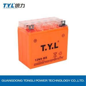 12V9ah Transparent Lead-Acid Motorcycle Battery with Orange Box and Transparent Lid