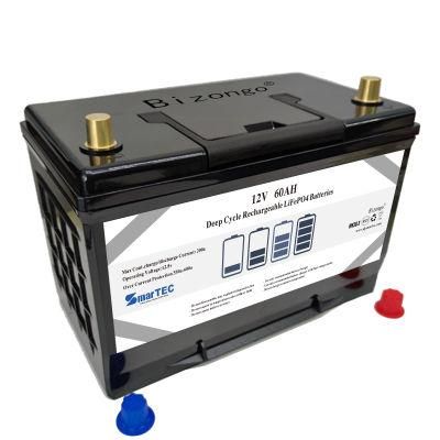 Rechargeable Cranking Battery 12V 60ah Power Lithium Ion Battery for Electrical Vehicle with BMS