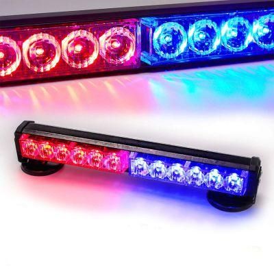 Red &amp; Blue Magnetic Base Mount 12V Rechargeable Plug LED Strobe Warning Light Mini Roof Plow Hazard Flash Light