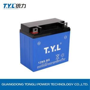 Tyl 12V9ah Maitenance Free Wet Charged Motorcycle Battery with Factory Price 12n9-BS