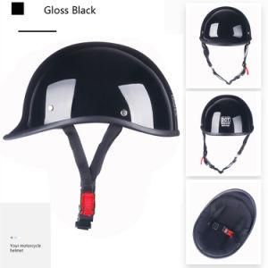 Halley Half Face Motorcycle Helmet ABS Gloss Black China Wholesales