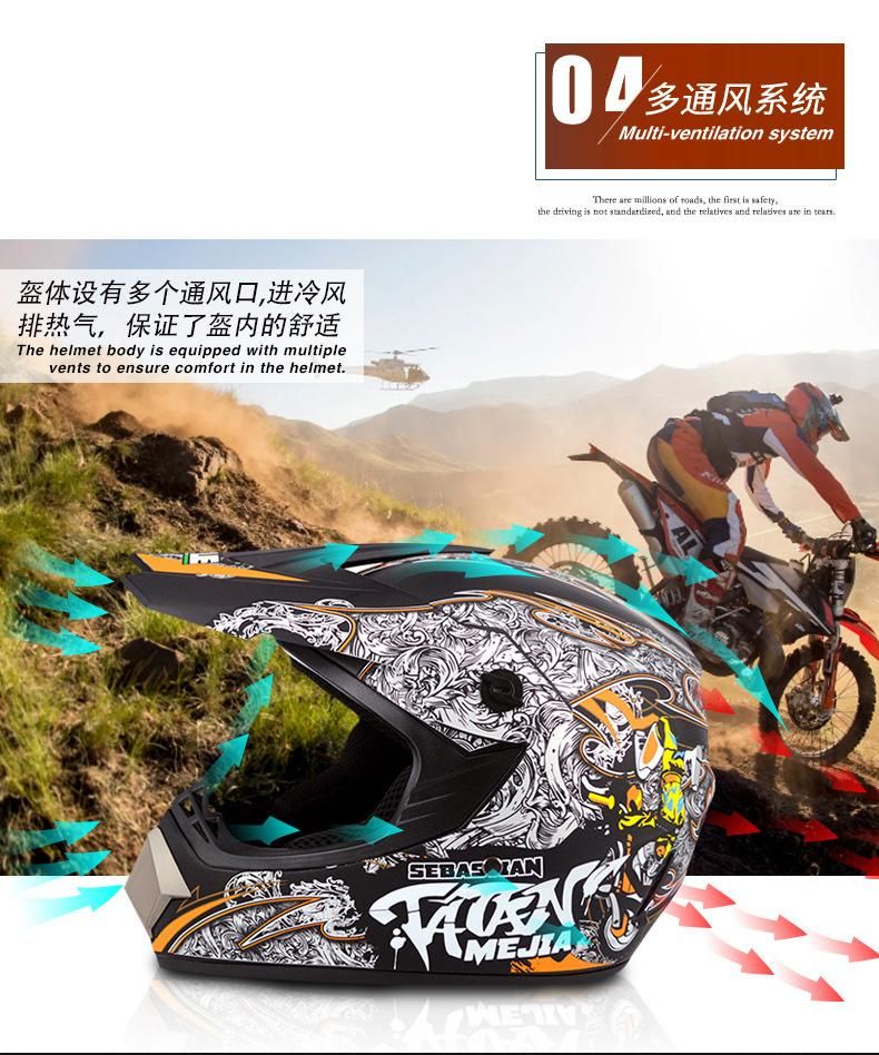 Go Kartoff-Road Helmetblue-Green UFO [Send Three-Piece Set]Electric Motorcycle Helmet Mountain Downhill Race Full Helmet
