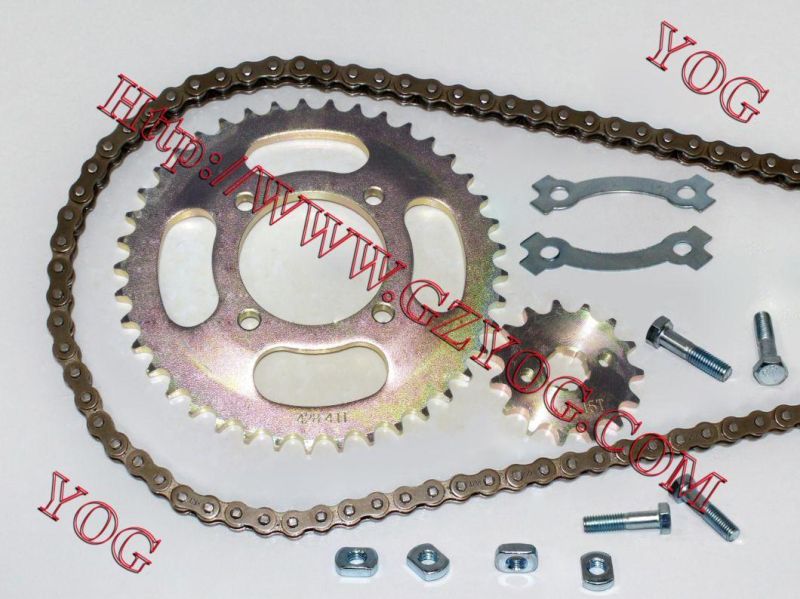 Yog Motorcycle Spare Parts Chain Sprocket Set for Bajaj CT100 Bajaj Bm150 Bajaj Boxer