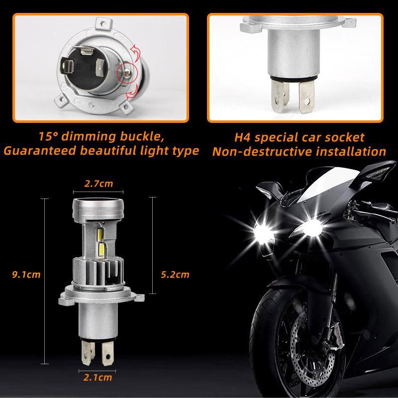 Motorcycle Bulb Near and Far Light Super Bright Light H4LED Headlights Three Claw Electric Scooter Headlights