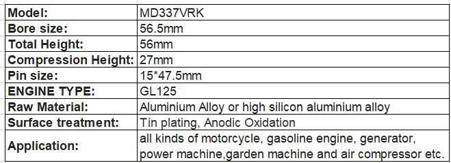 Chinese Factory Supply Raiders125/ Rg110/ Rgv250/RS125 Pistion Kits for Motorcycle