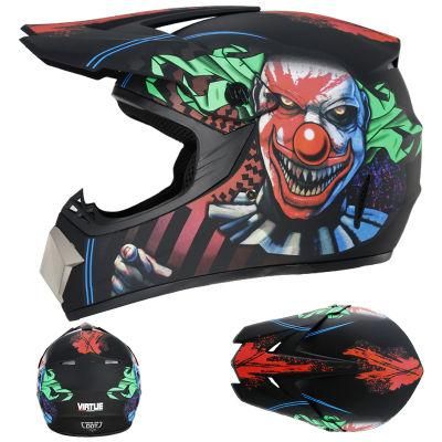 Go Kartoff-Road Helmetasian Black Clown [Send Three-Piece Set]Electric Motorcycle Helmet Mountain Downhill Race Full Helmet