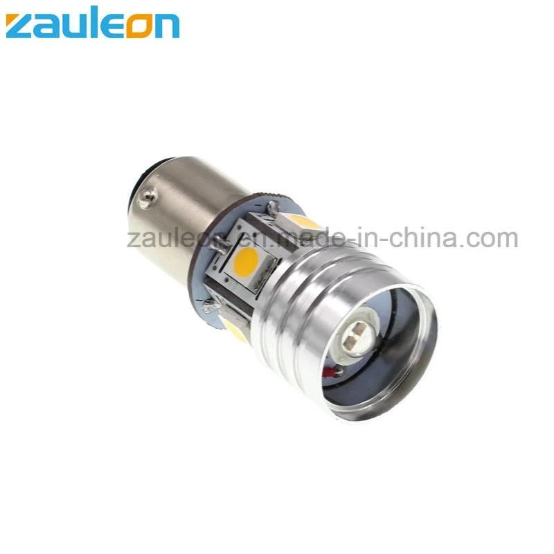 Non-Polarity 6V 1157 LED Red and White Bulb for All Motorcycle Combined Stop/Tail and License Plate Light