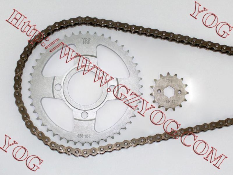 Yog Motorcycle Chain System Chain Sprocket Kit Tvs Victor Glx125 Tvs125