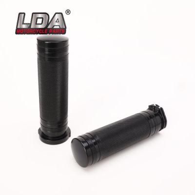 Motorcycle 1&quot; 25mm Black Aluminum CNC Handle Bars Hand Grips for Harley Sportster Touring Dyna Softail Custom
