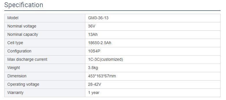 CE /Un38.3/ MSDS Approved Rechargeable Lithium E-Bike Battery 36V 13ah 14ah 250W 300W 500W Over 1000 Cycle Electronic Bicycle Battery
