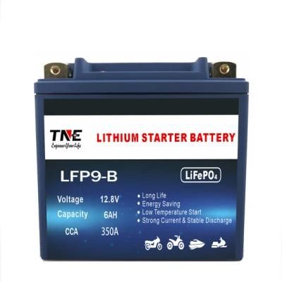 12V 6ah 350CCA LiFePO4 Motorcycle Lithium Battery Pack with BMS for Scooter/ATV/Snow Mobile
