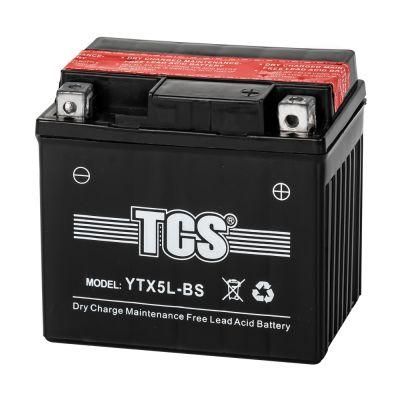 TCS Dry Charged Maintenance Free Motorcycle Battery YTX5L-BS