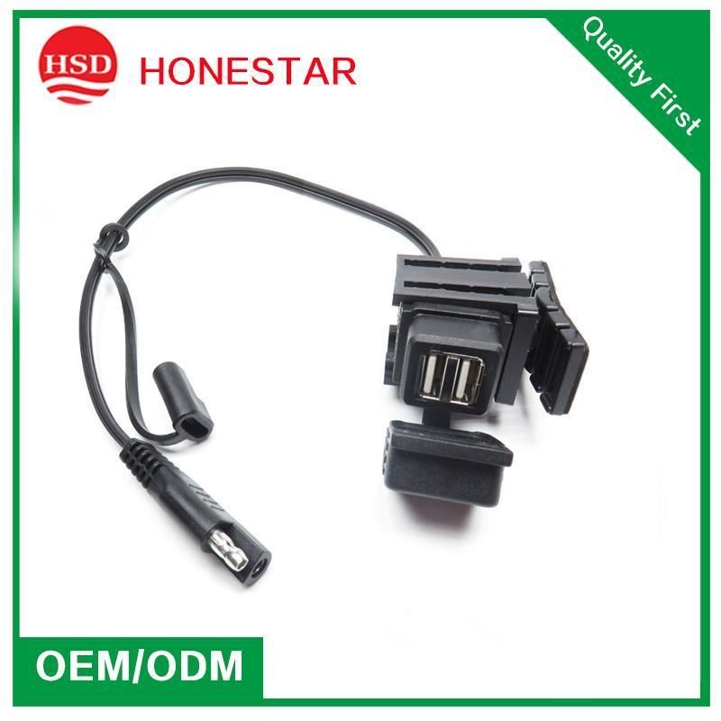 Motor Charger Dual USB Output 5V 3.1A Connection Cable SAE